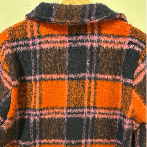 Panache Apparel Plaid Shacket Wool Blend Sz M Swiftie Life of Showgirl Oversized - Picture 8 of 12